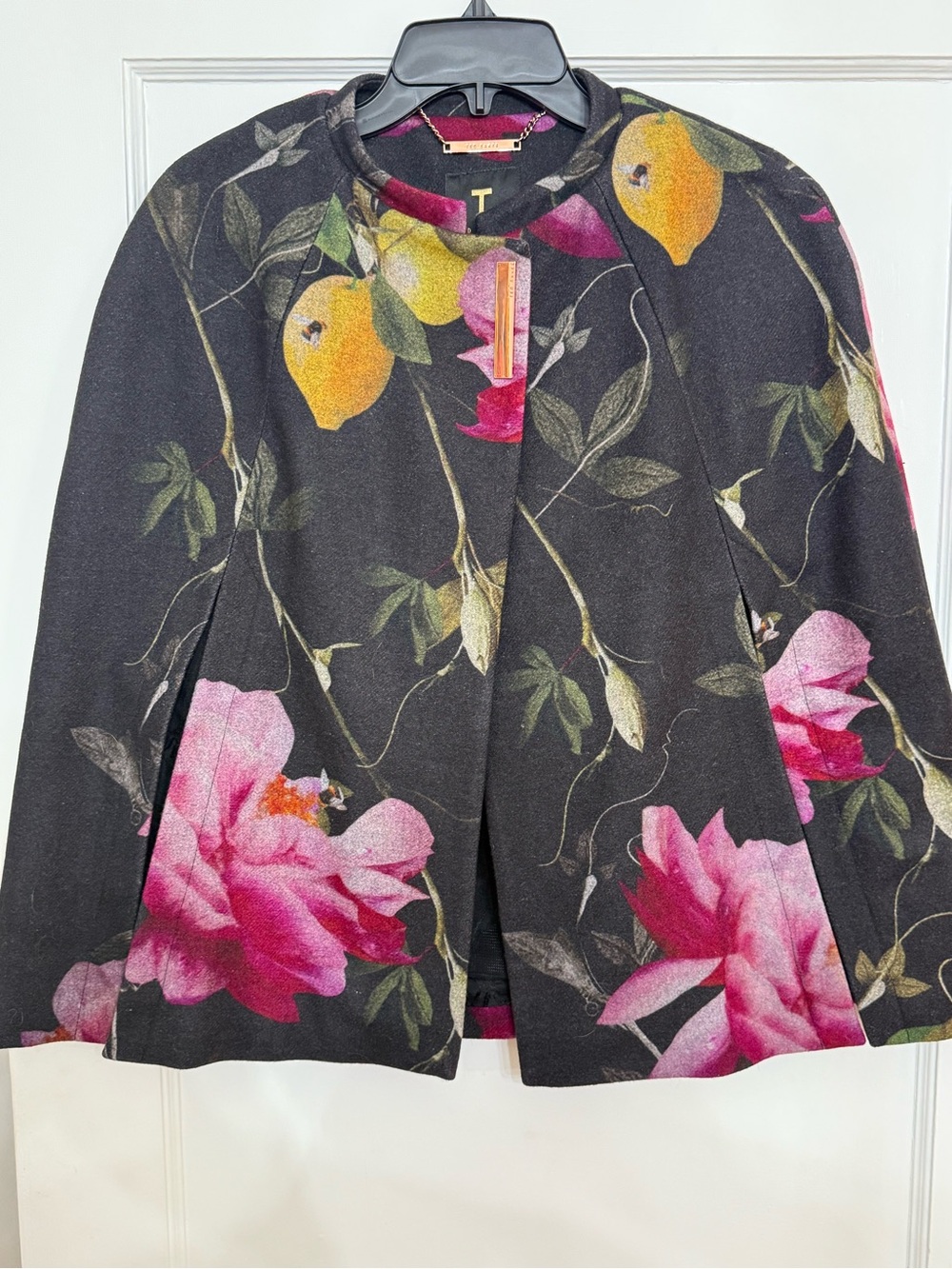 Ted Baker Londor Cape Jacket in citrus bloom size large